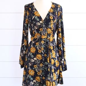 Navy/Yellow Floral Dress